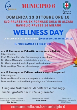 Milano, 13 ottobre, II edizione del Wellness Day: in scena il benessere e la corretta alimentazione